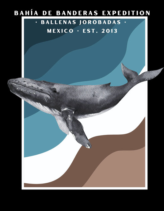 camiseta mujer ballena jorobada bahía de banderas