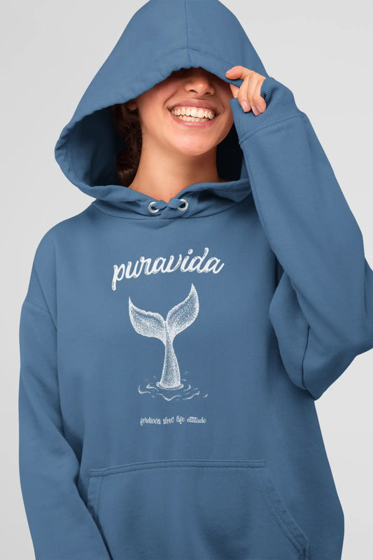Whale Tail Hoodie Pura Vida Slow Life White
