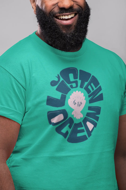 camiseta algodón orgánico listen to the ocean