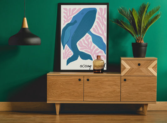 poster ballena ocean mood