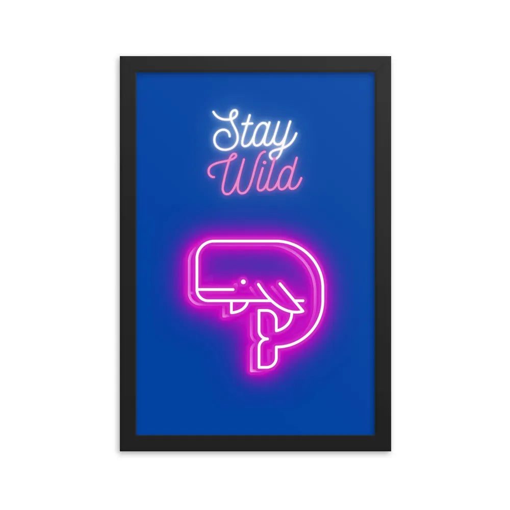poster neon ballena