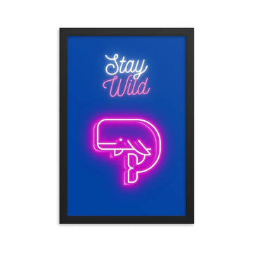 poster neon ballena