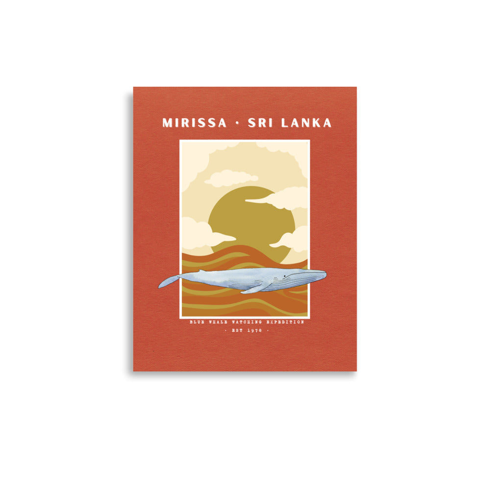 poster mirissa sri lanka ballena azul