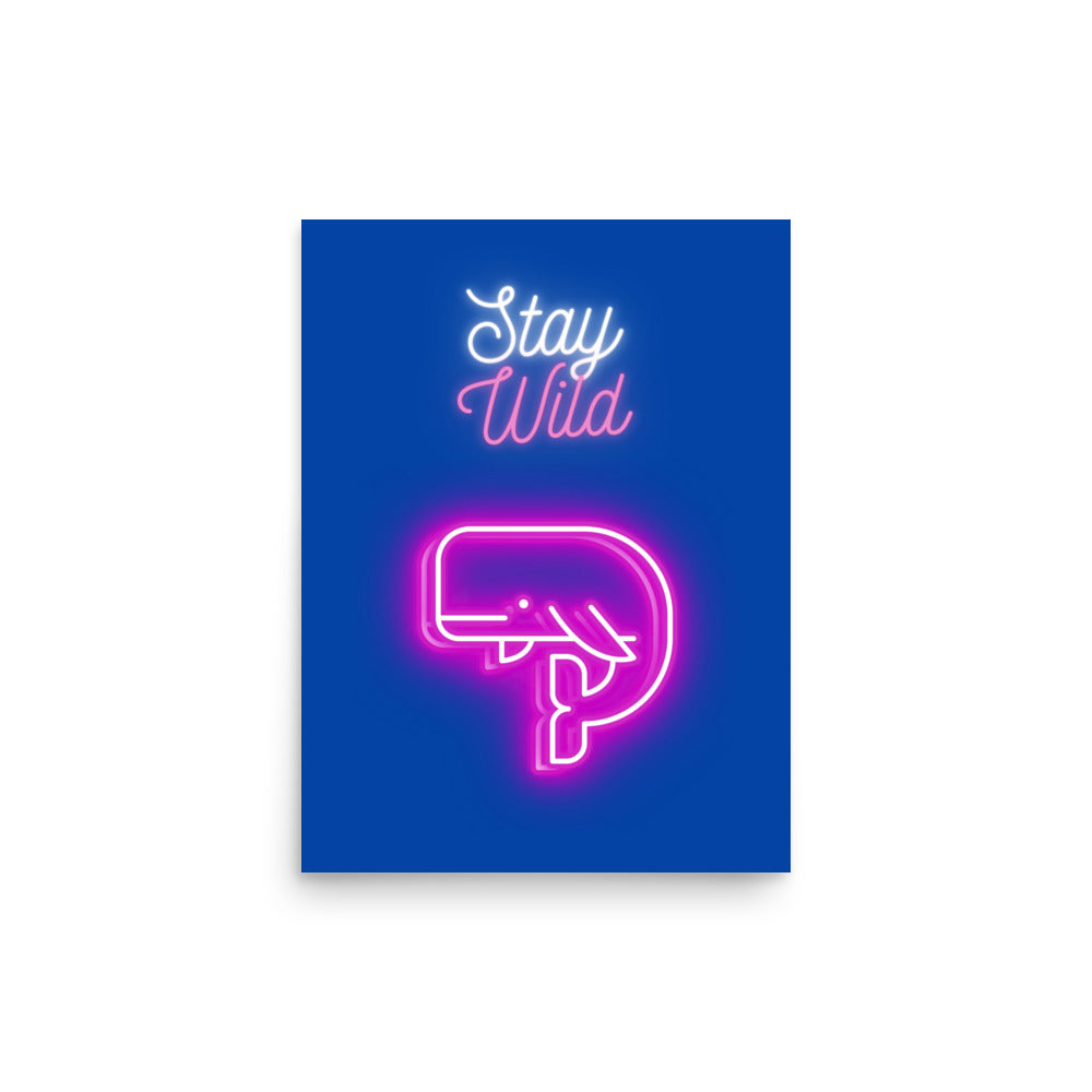 lámina Neon Ballena Stay Wild