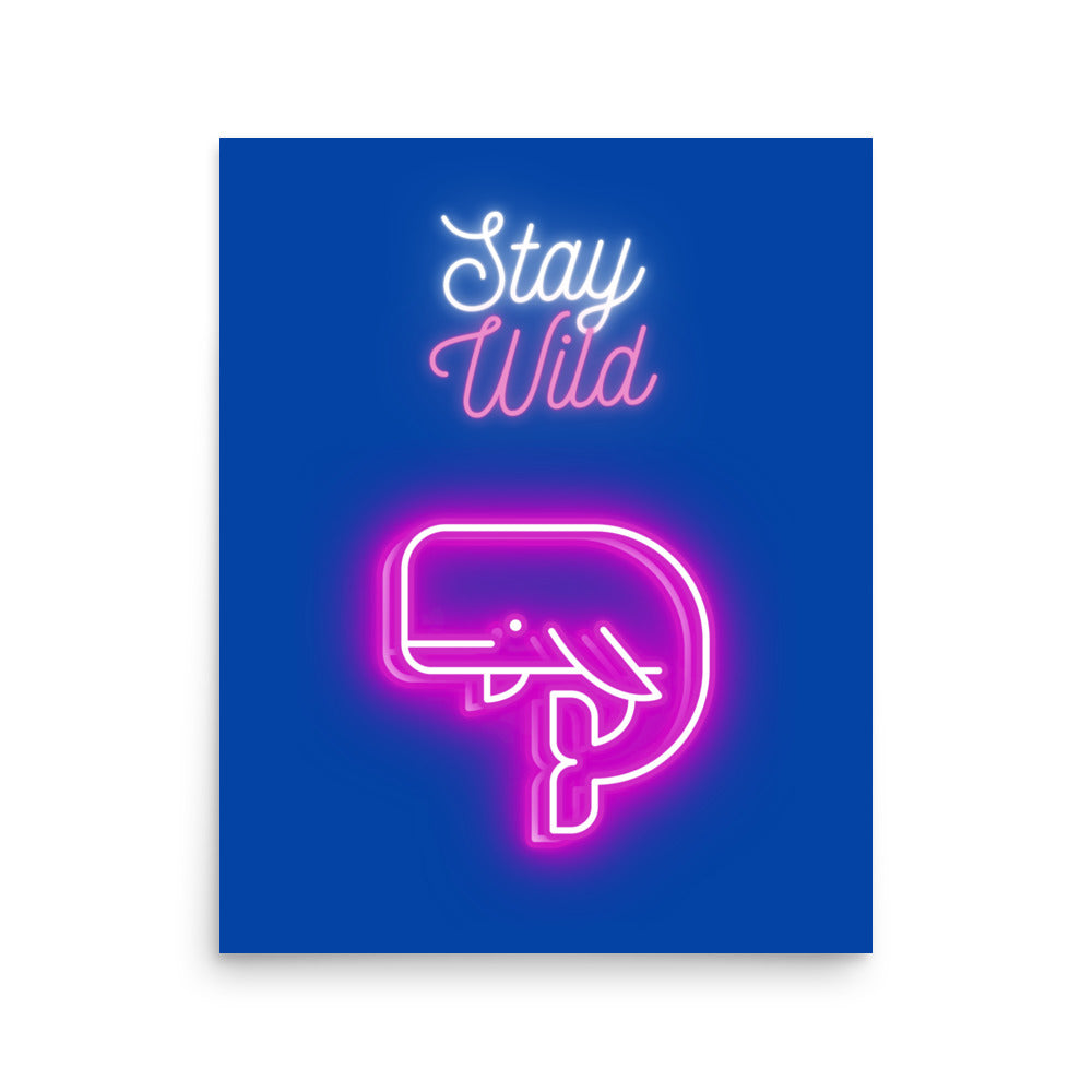 lámina Neon Ballena Stay Wild