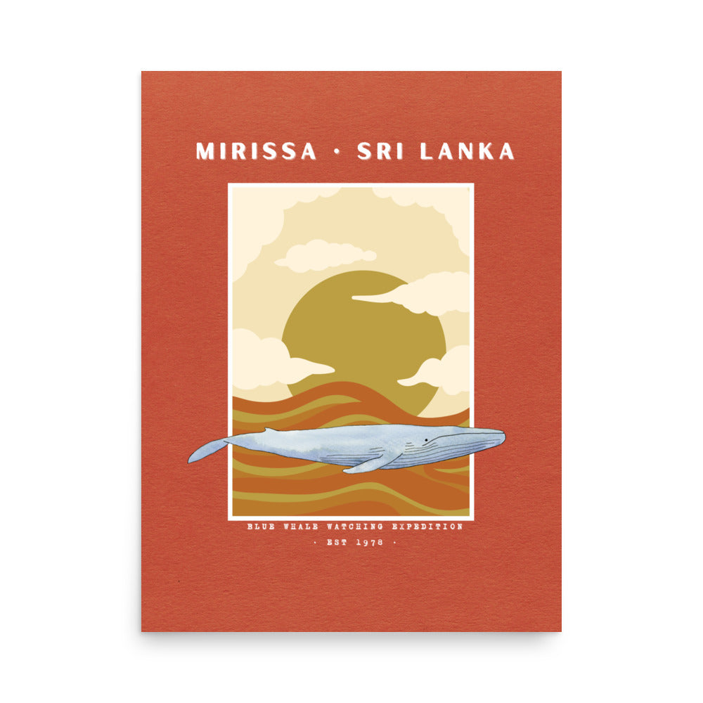 poster mirissa sri lanka ballena azul
