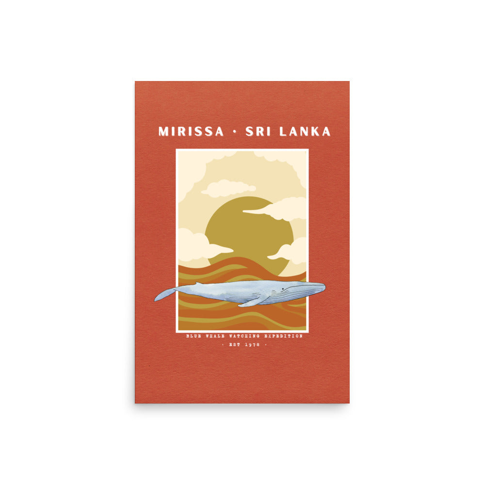 poster mirissa sri lanka ballena azul