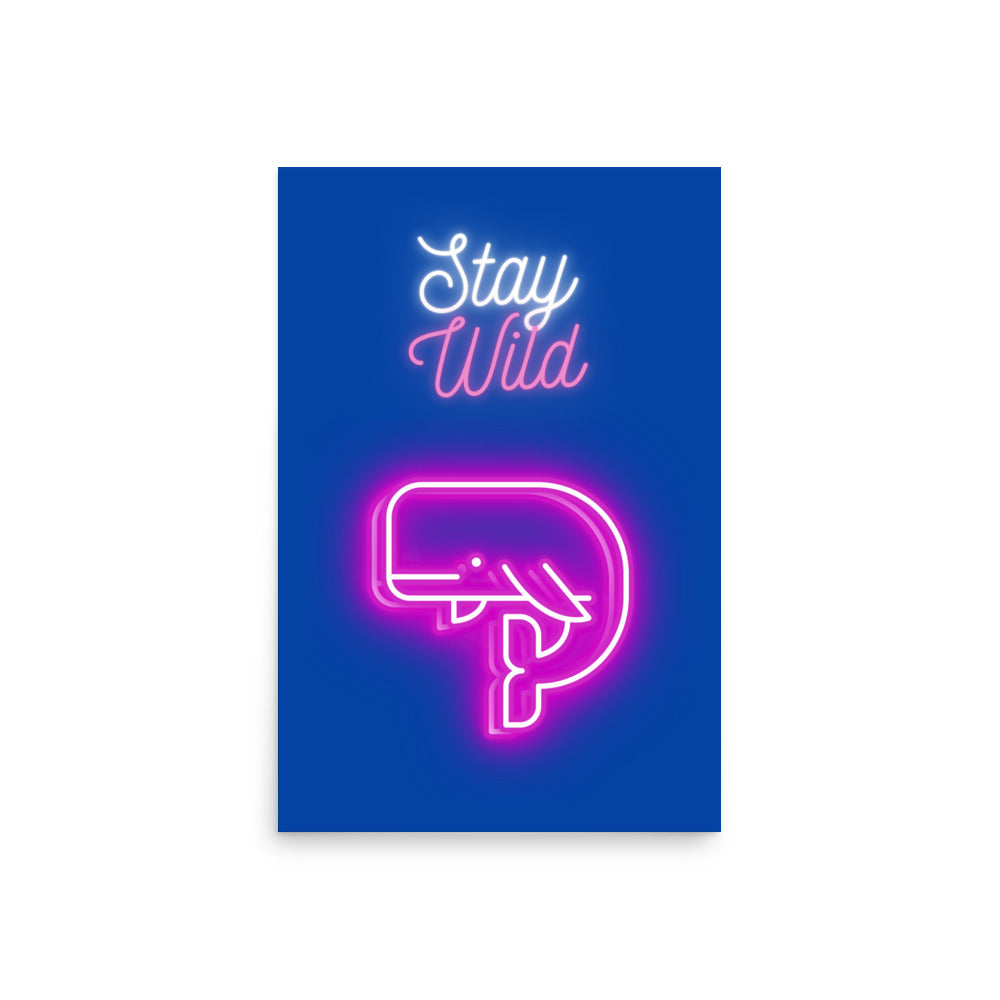 lámina Neon Ballena Stay Wild