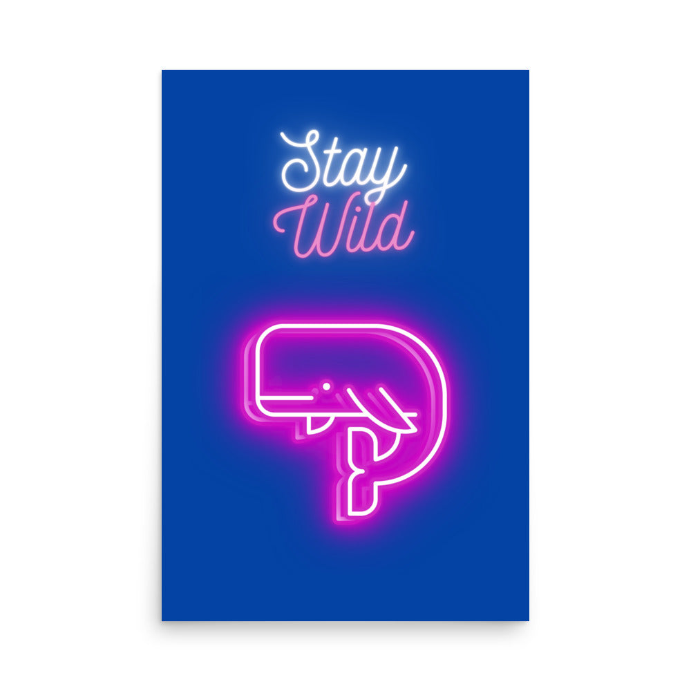 lámina Neon Ballena Stay Wild