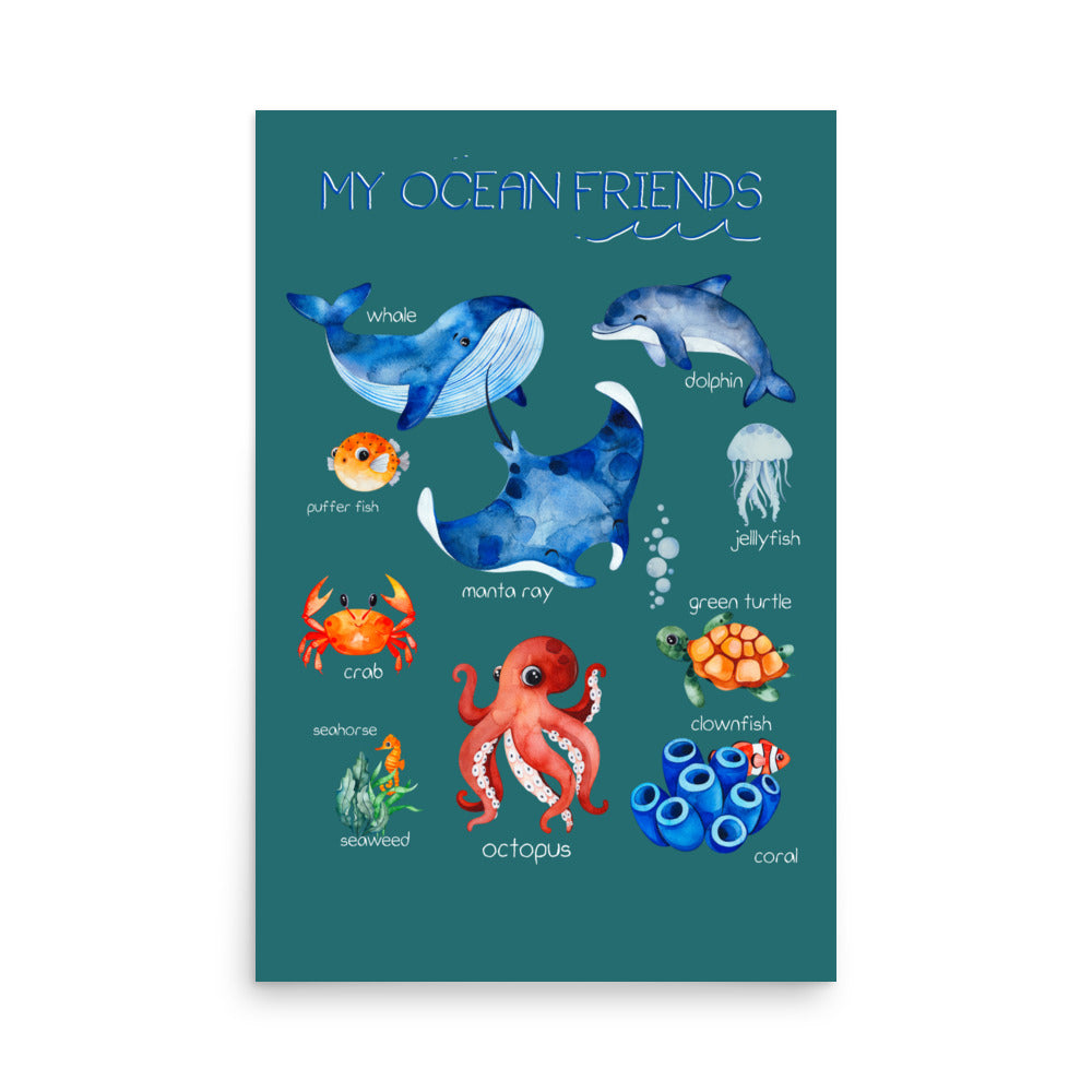 poster infantil my ocean friends