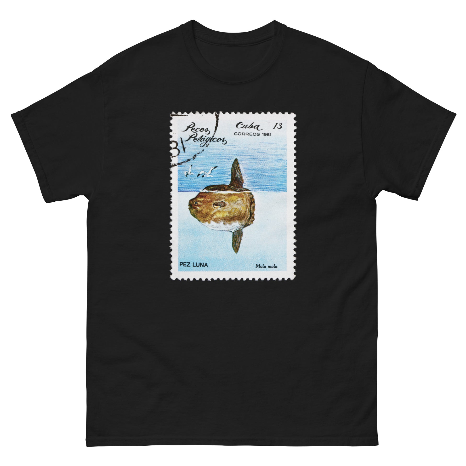 camiseta pez luna sello cuba