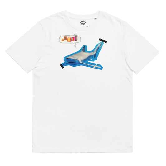 camiseta tiburón azul
