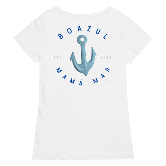 bo azul camiseta mujer