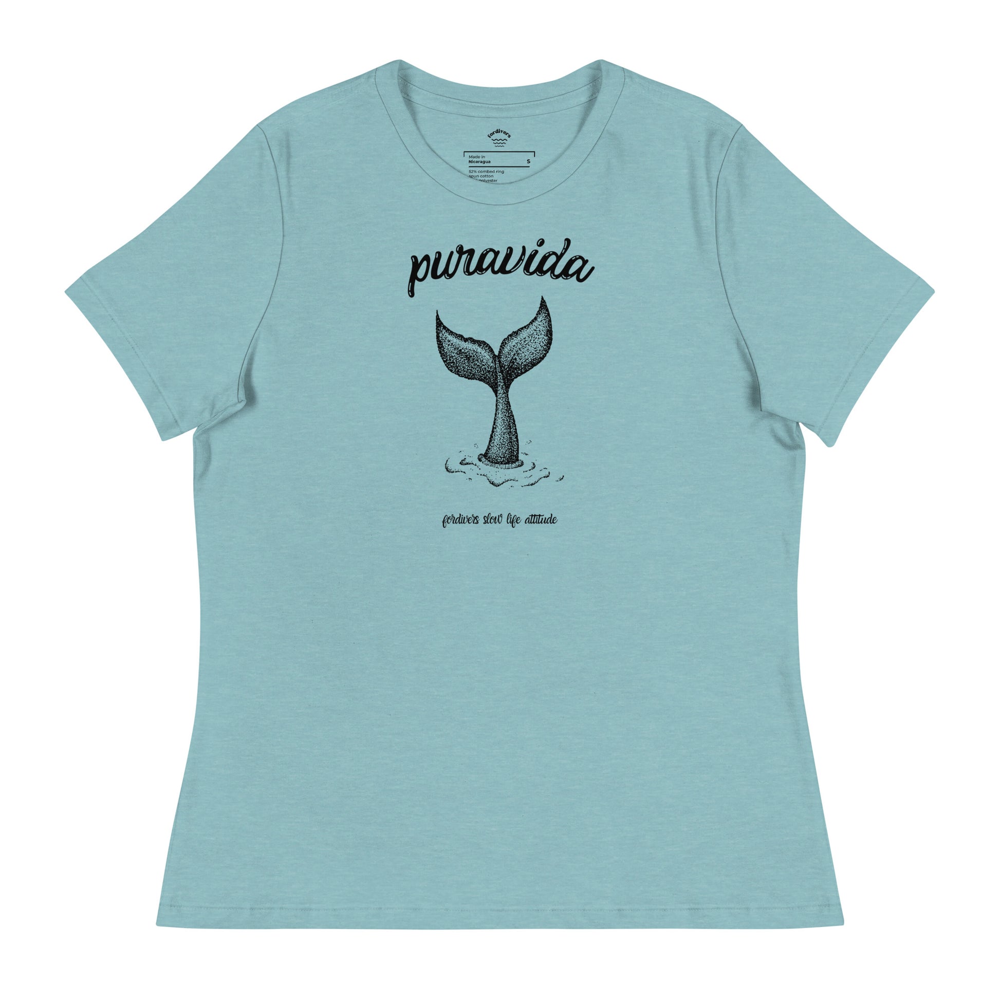 camiseta pura vida cola ballena