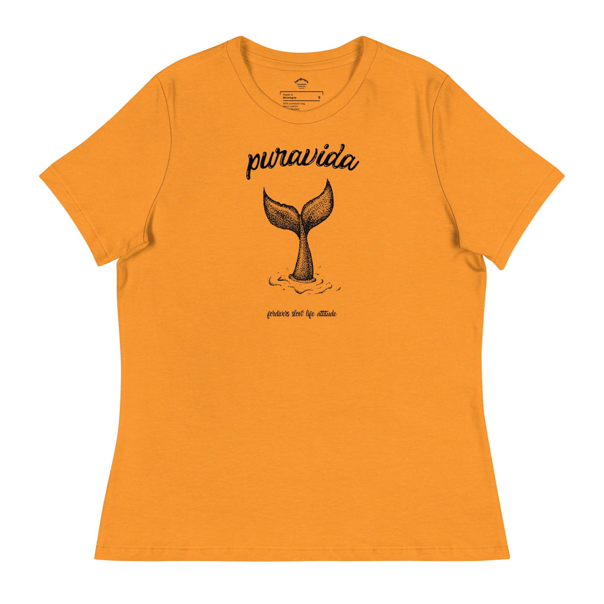 camiseta pura vida cola ballena