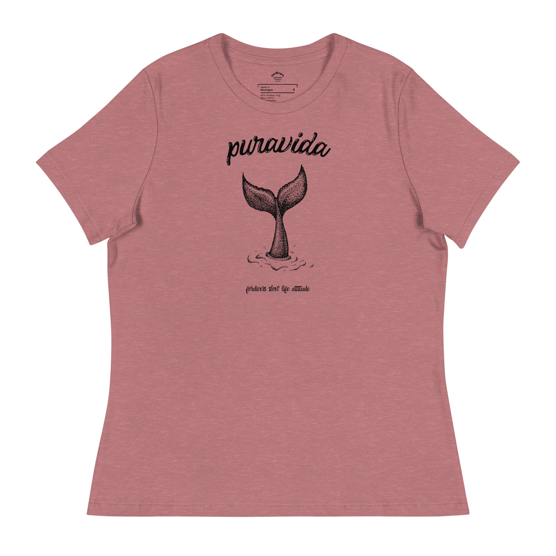 camiseta pura vida cola ballena
