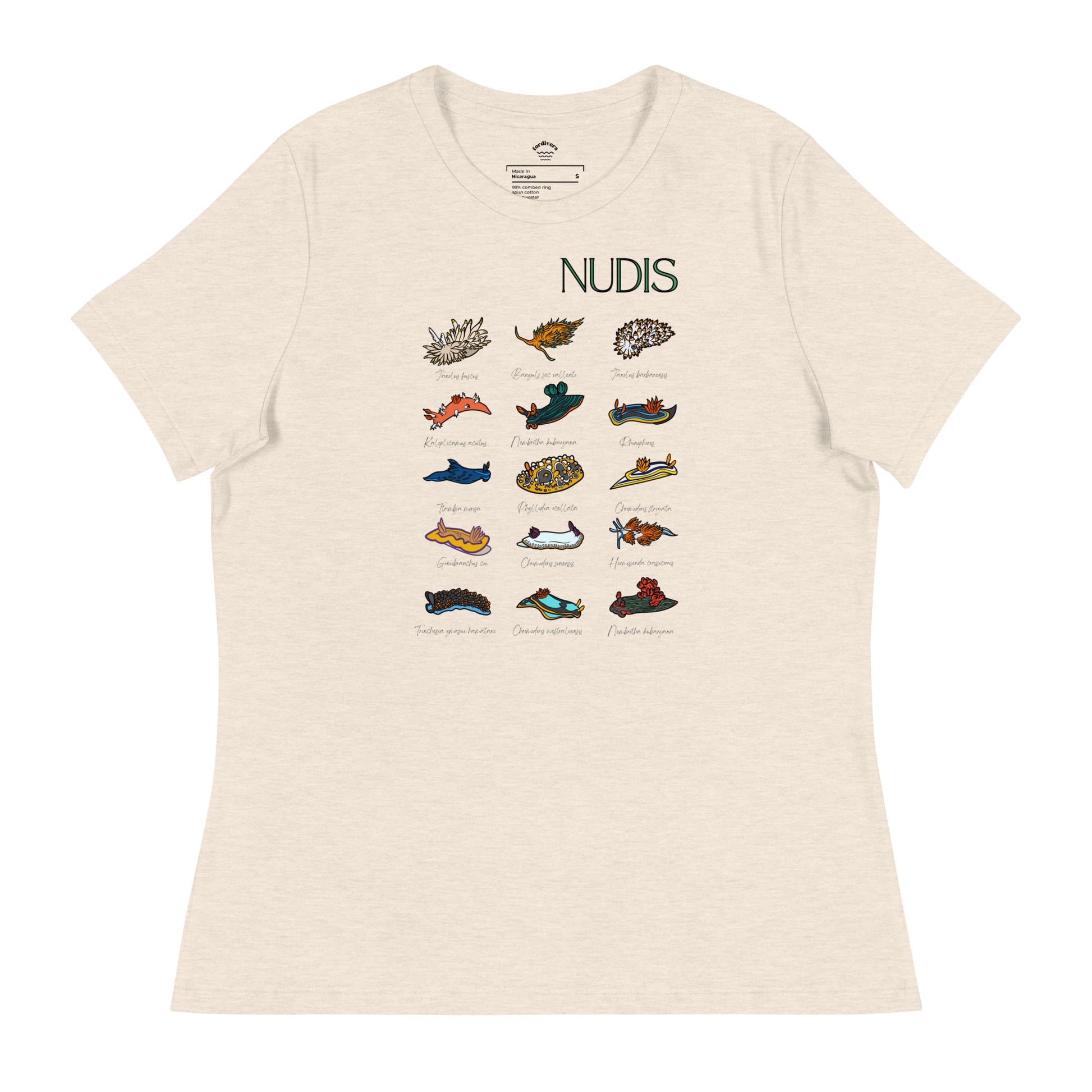 camiseta para mujer nudibranquios