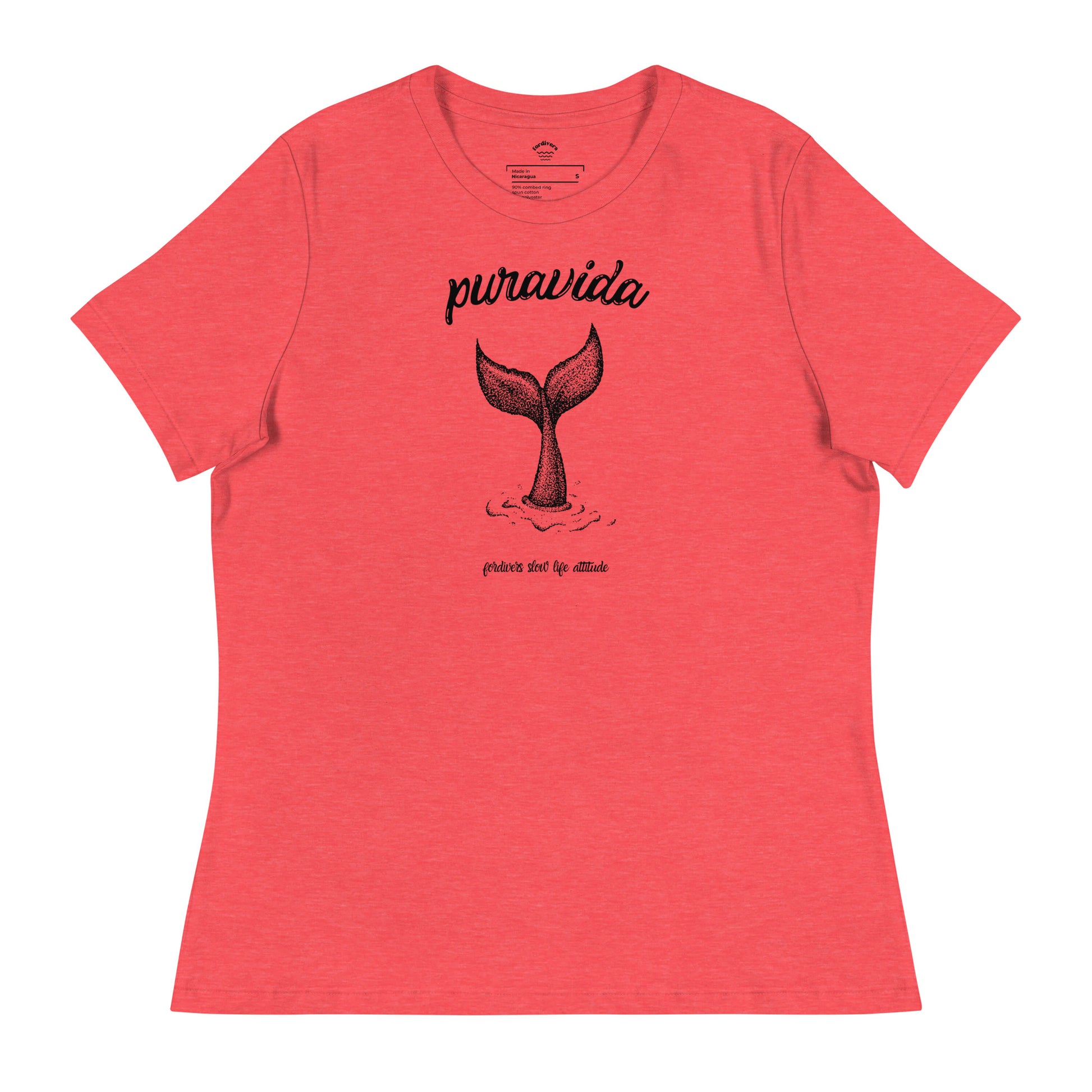 camiseta pura vida cola ballena