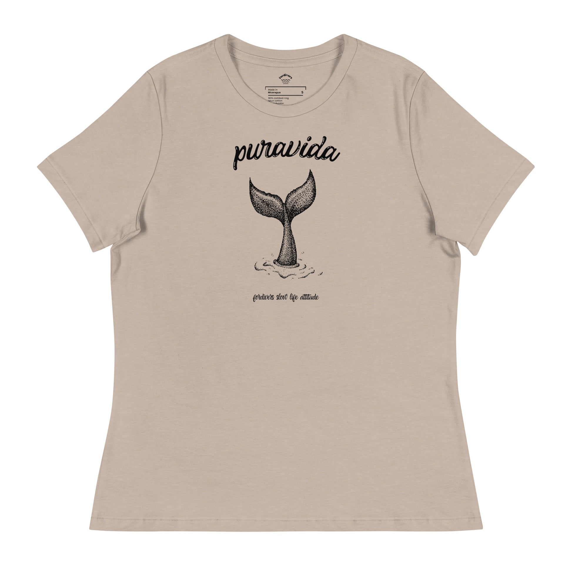 camiseta pura vida cola ballena