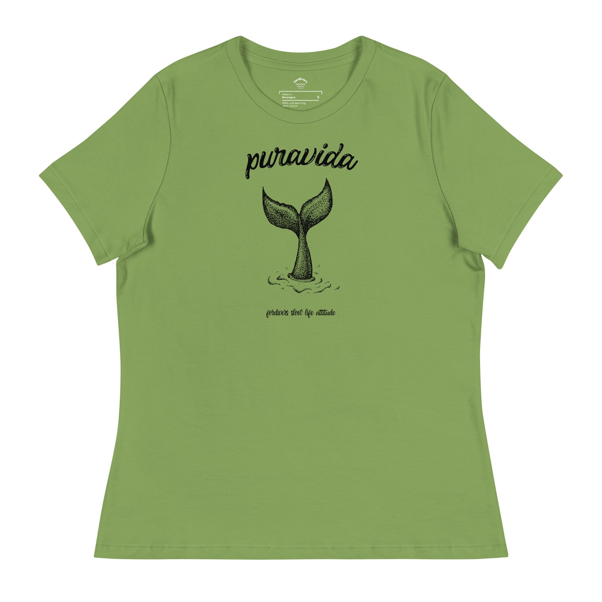 camiseta pura vida cola ballena