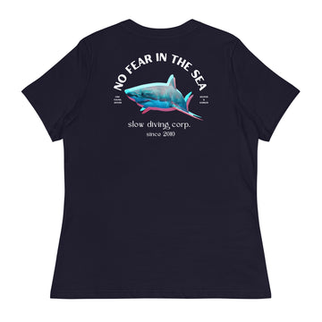 camiseta tiburón blanco para mujer
