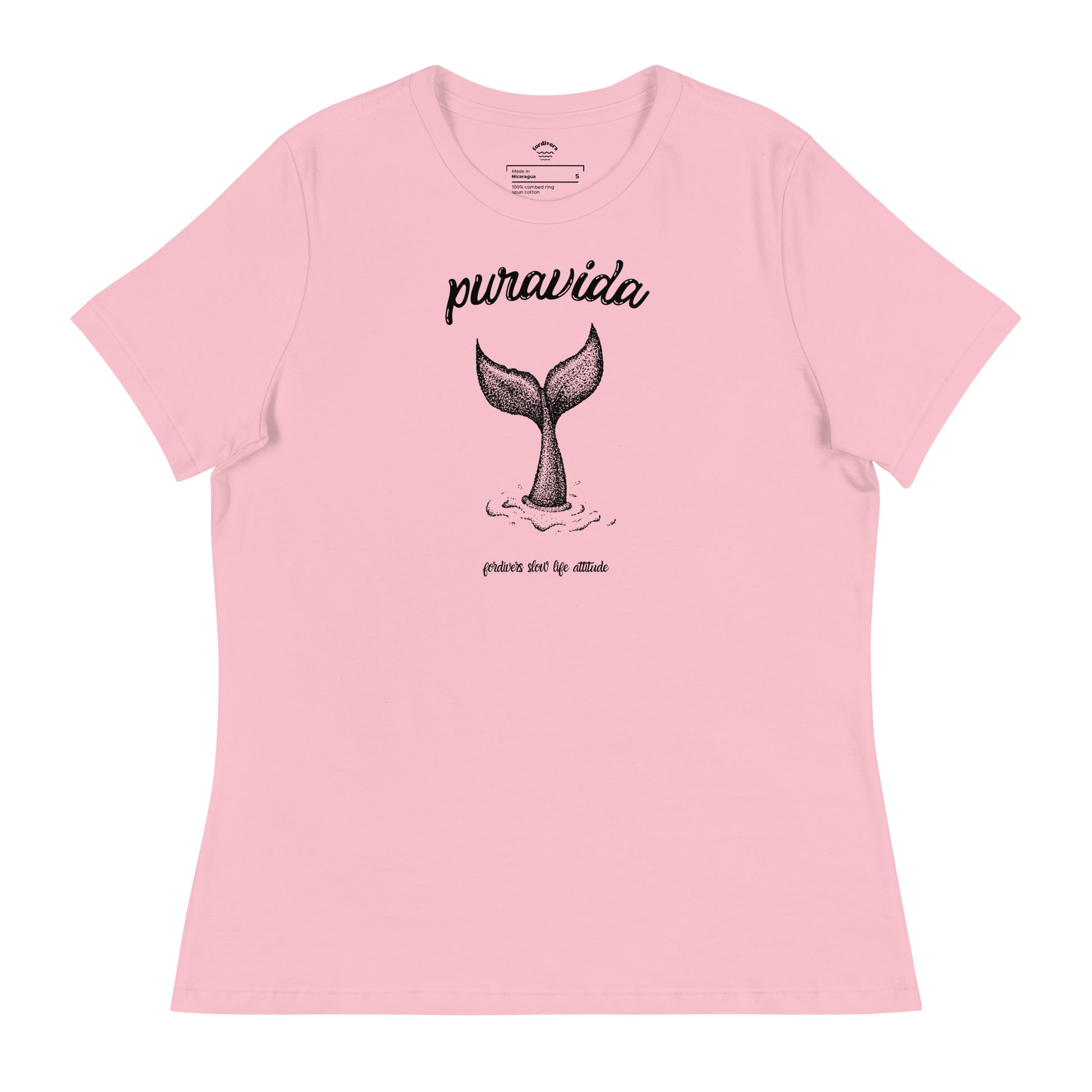 camiseta pura vida cola ballena