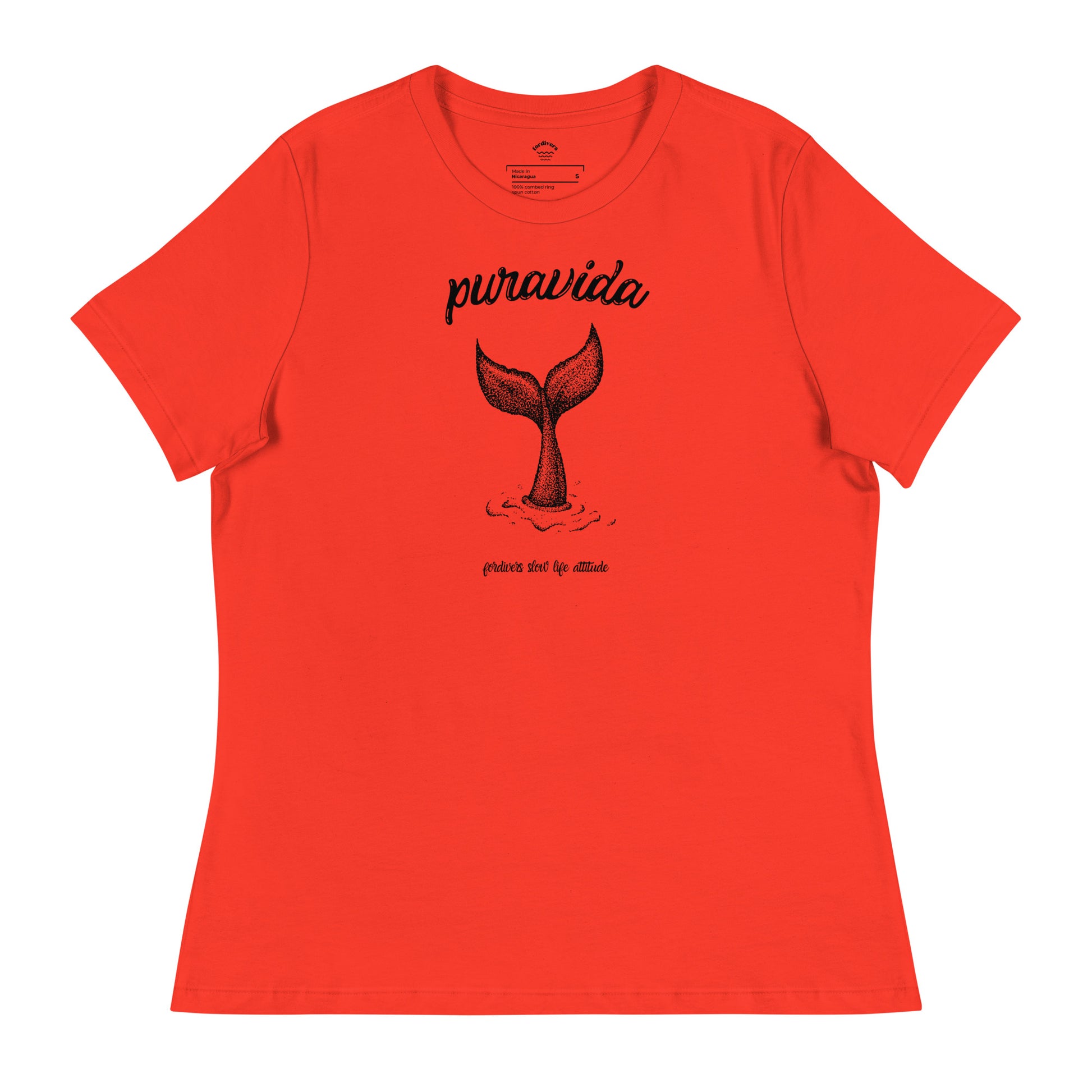 camiseta pura vida cola ballena