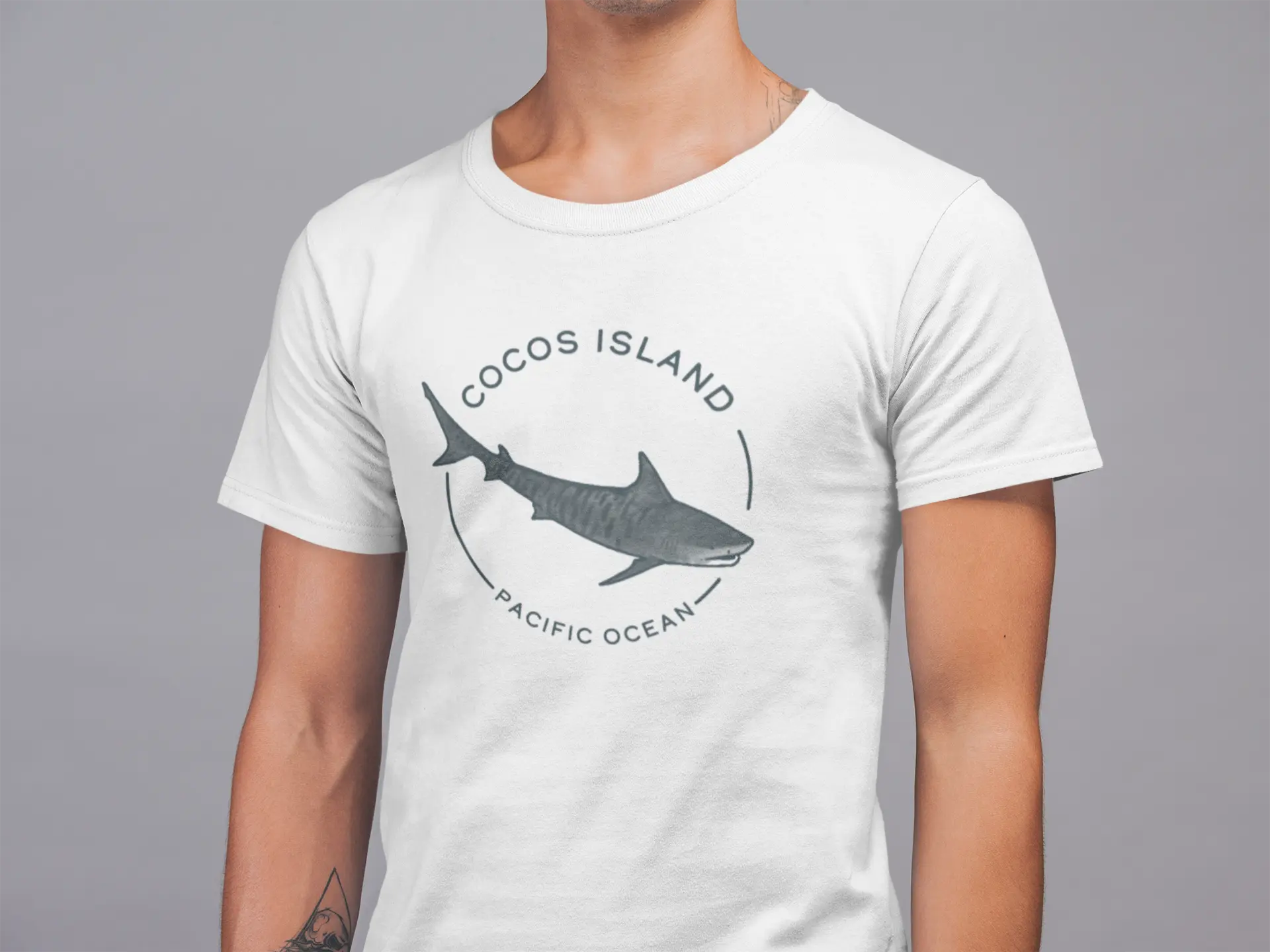 tiger shark t-shirt cocos island