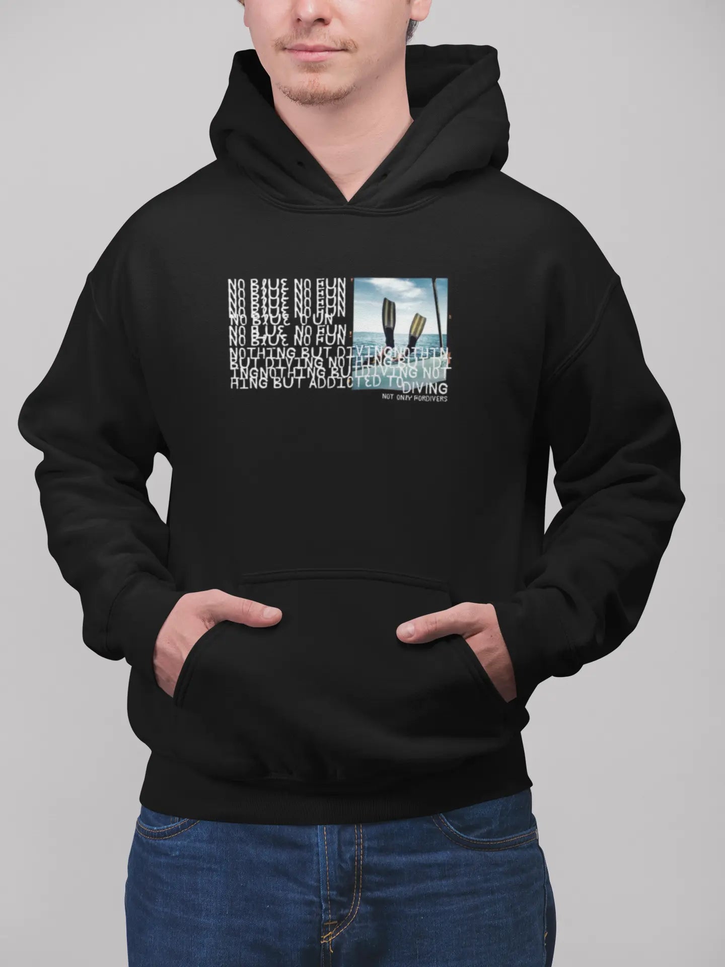 Hoodie no blue no fun for divers