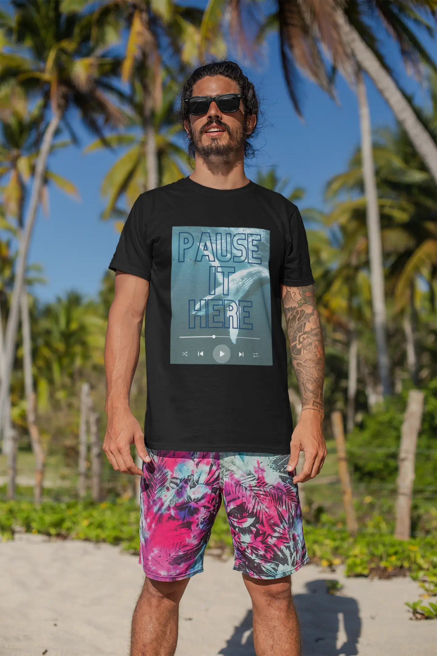 blue whale t-shirt man