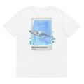 camiseta ballena azul blanca