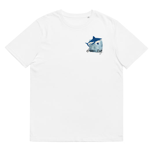 dream big white shark t-shirt