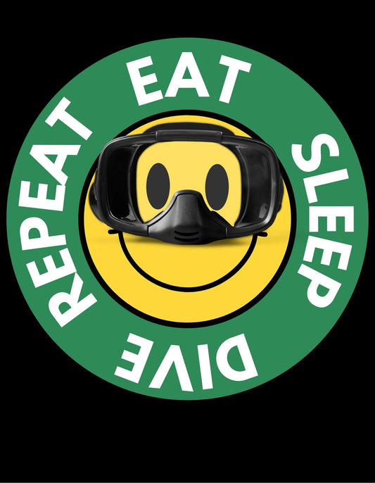 t-shirt for divers eat sleep dive repeat