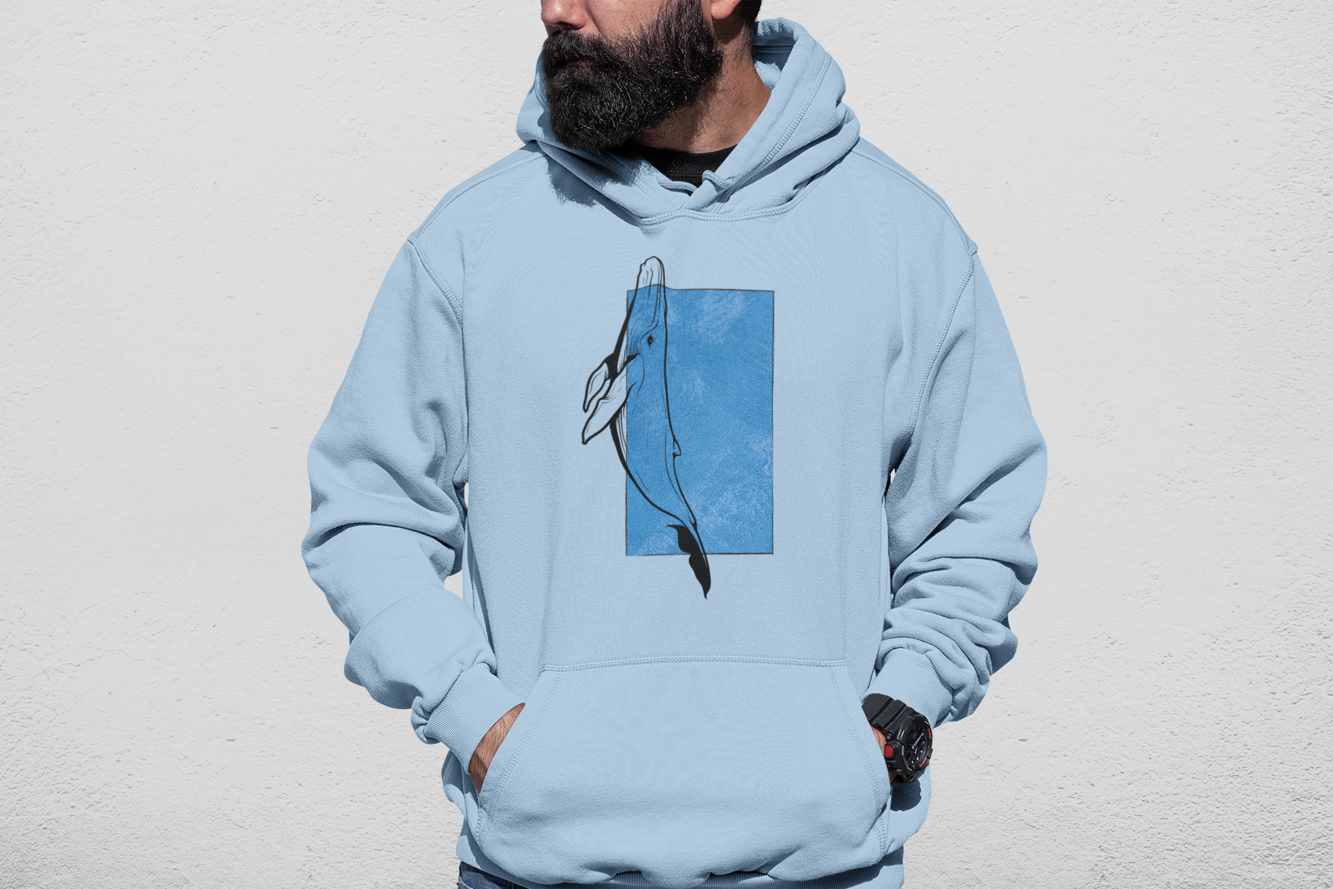 sudadera ballena azul