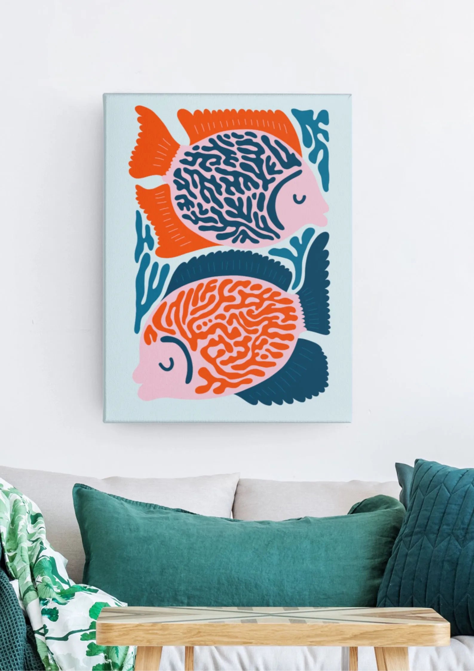 poster peces fish and kiss