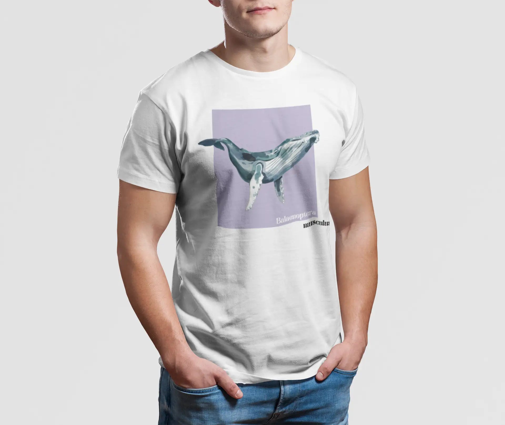 camiseta hombre ballena azul