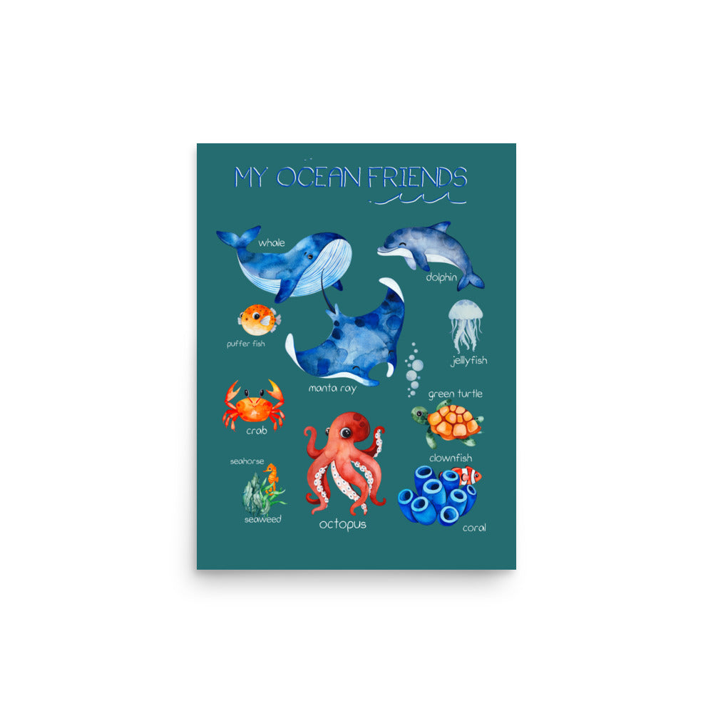 poster infantil my ocean friends