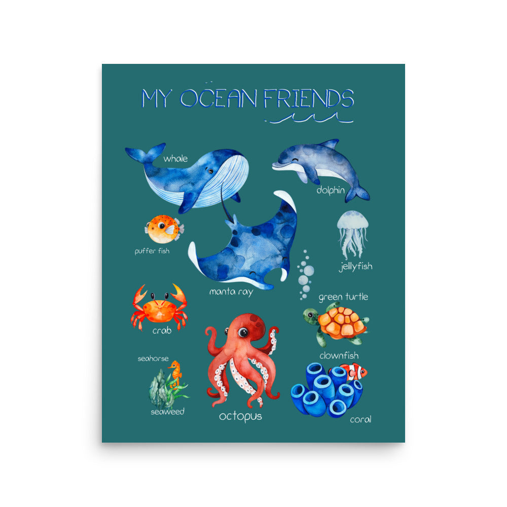 poster infantil my ocean friends