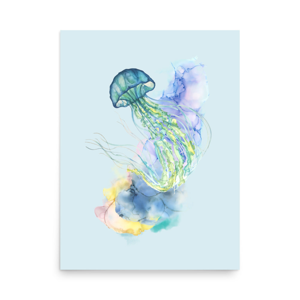lámina medusa acuarela