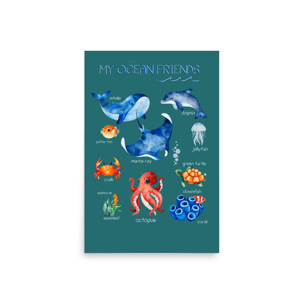 poster infantil my ocean friends