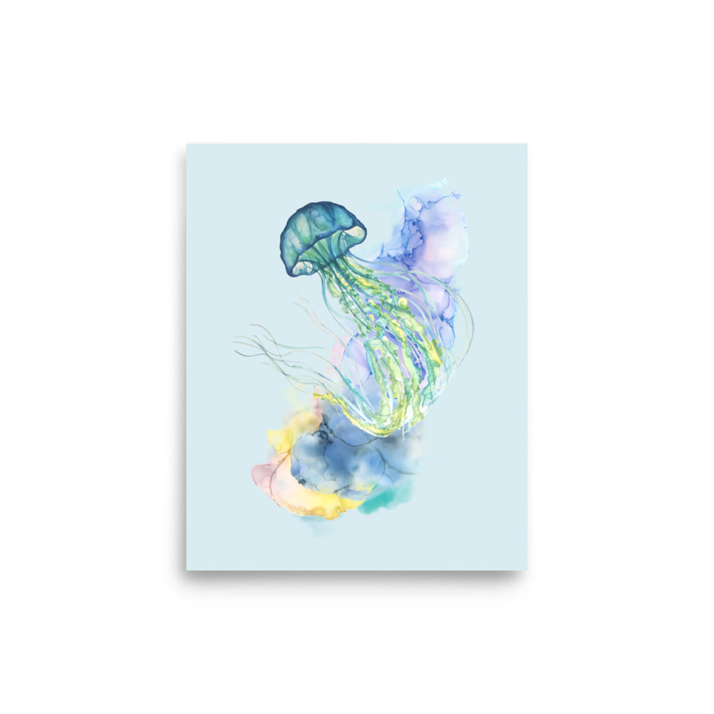 lámina medusa acuarela
