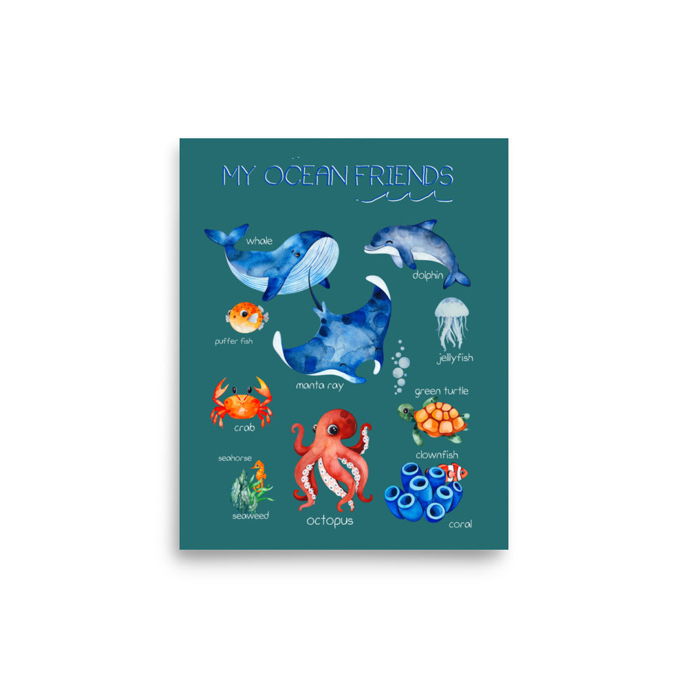 poster infantil my ocean friends