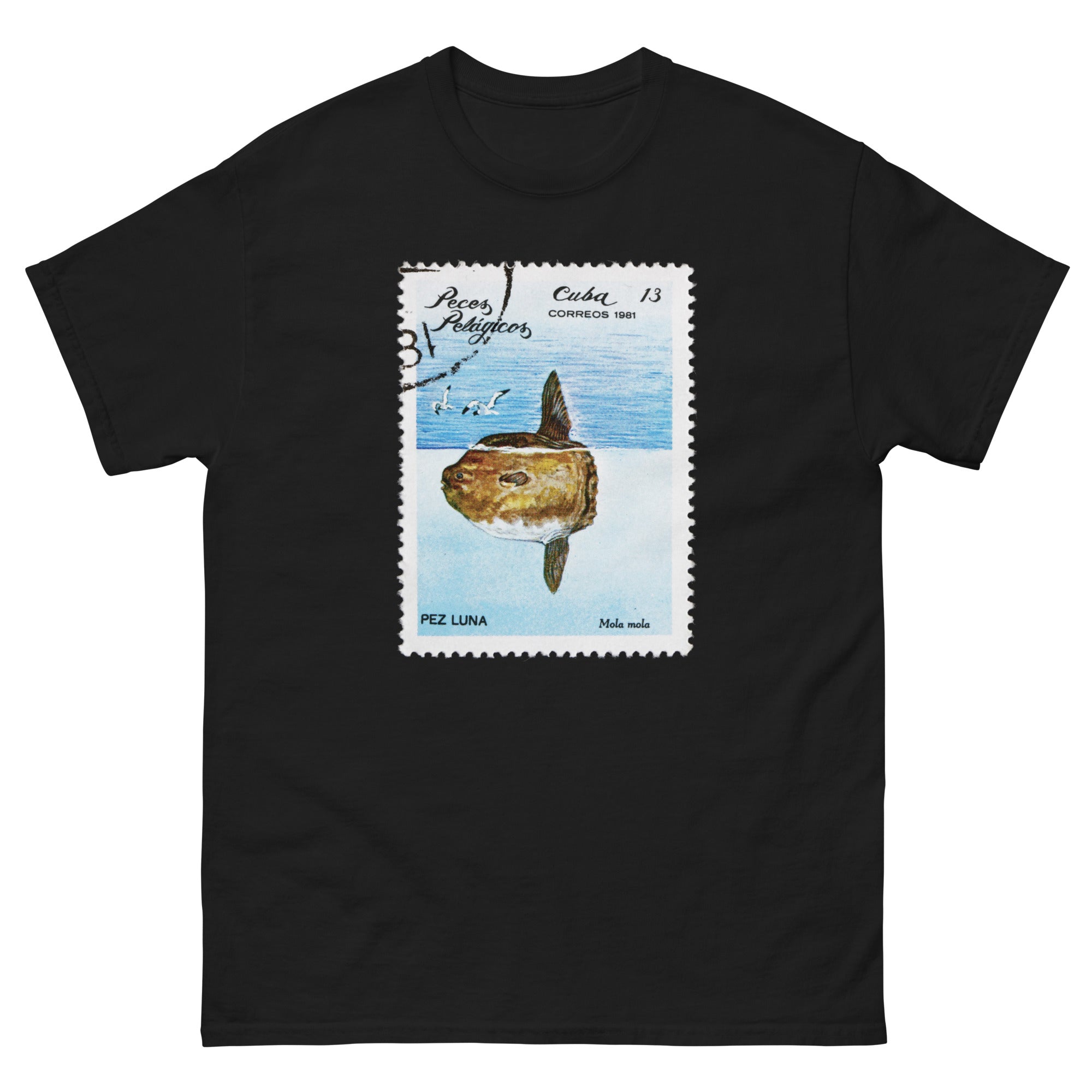 camiseta pez luna sello cuba