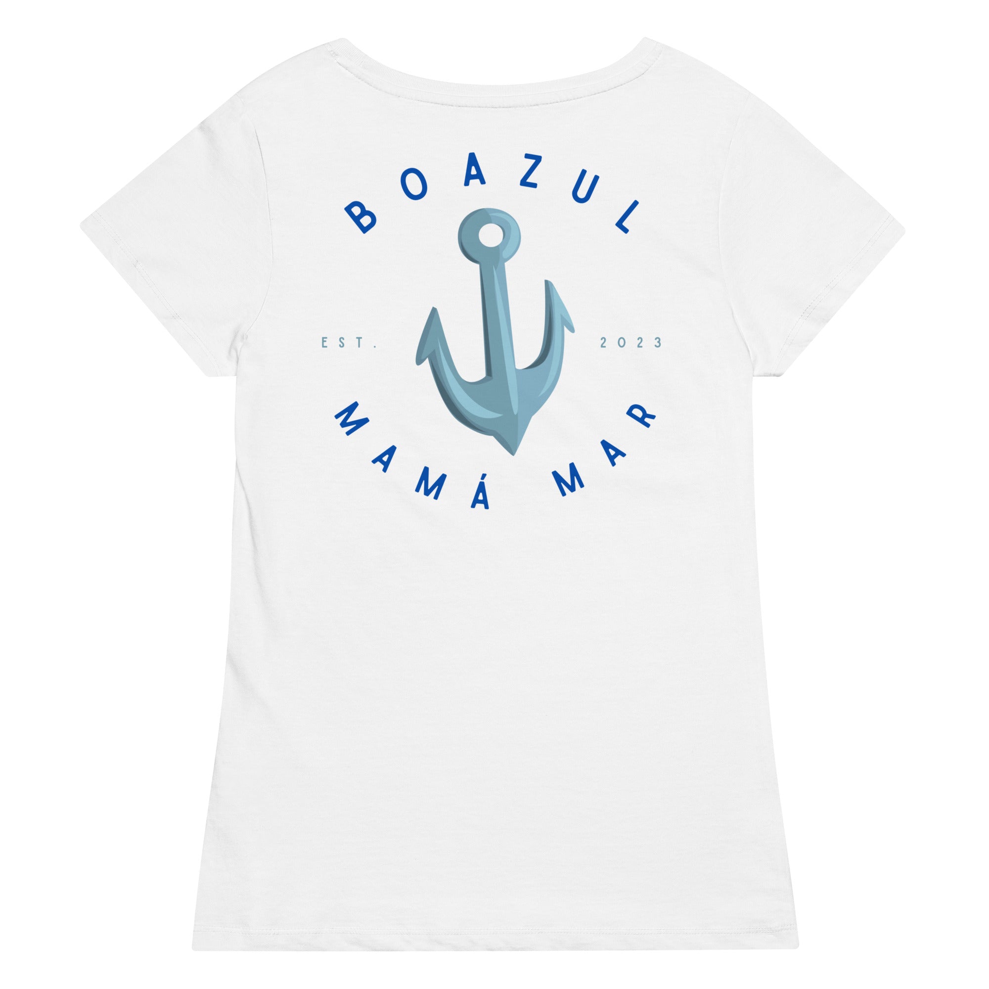 bo azul camiseta mujer