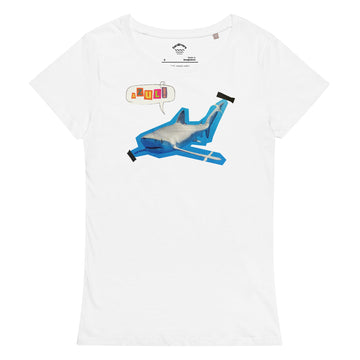 camiseta tiburón azul mujer
