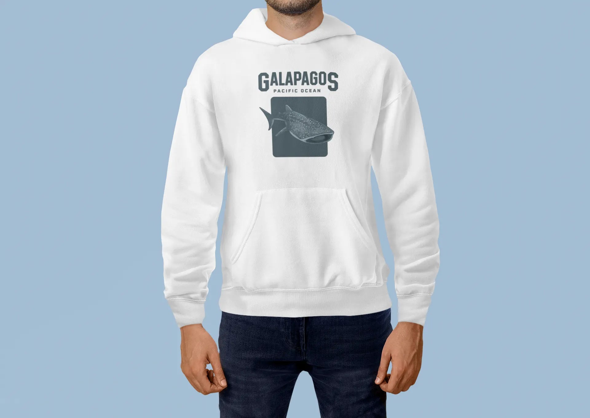galapagos whale shark hoodie man