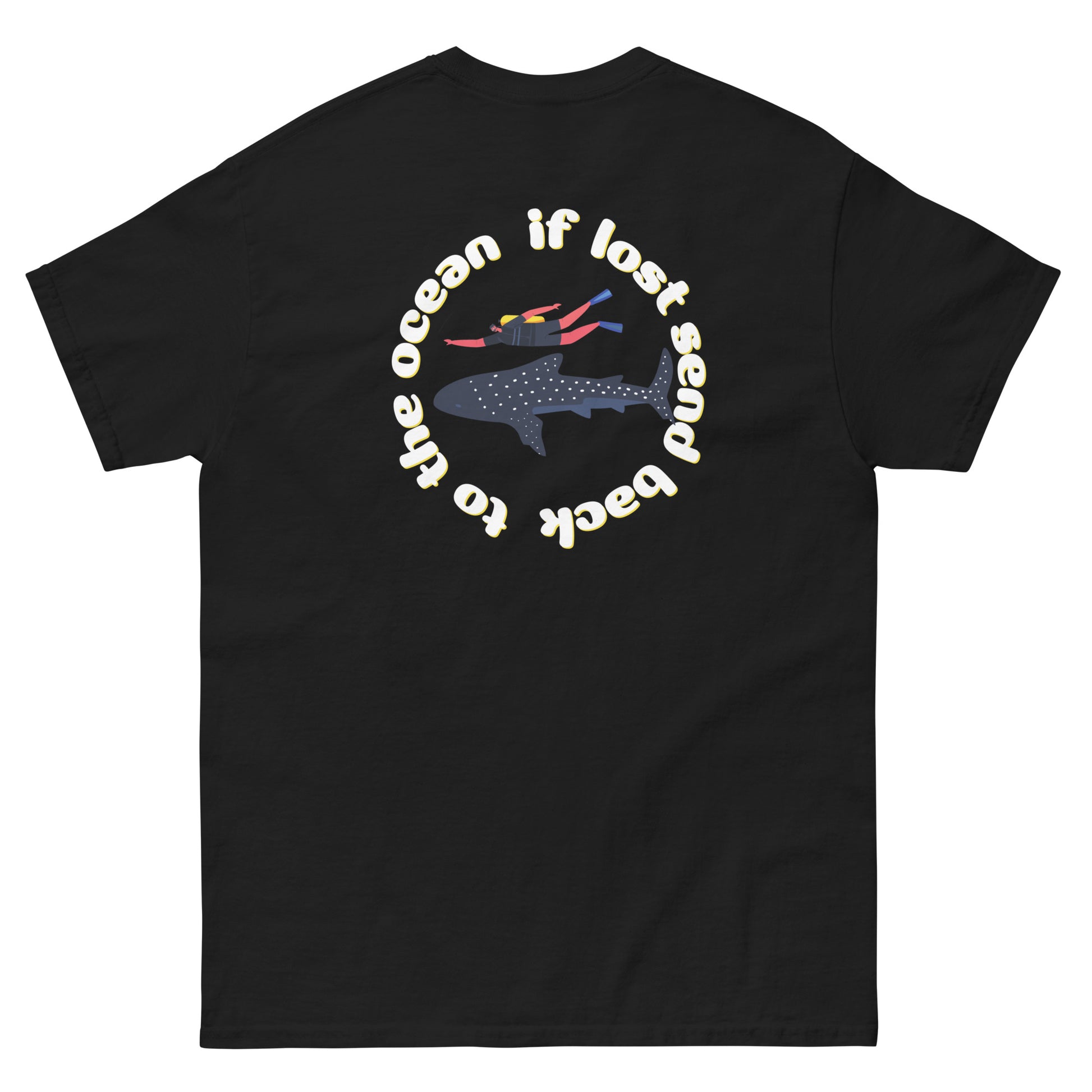 camiseta buceo tiburón ballena