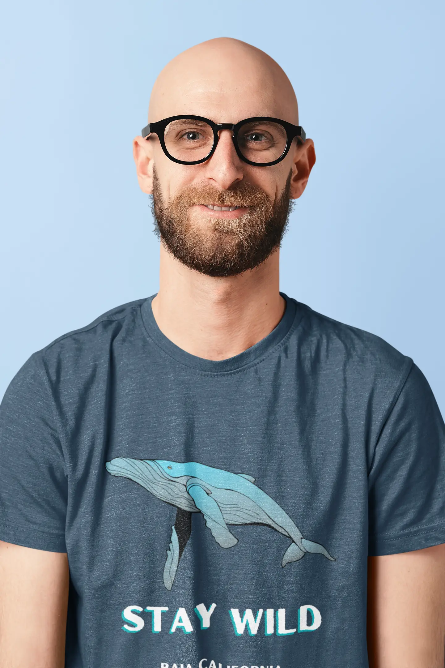 blue whale man t-shirt stay wild