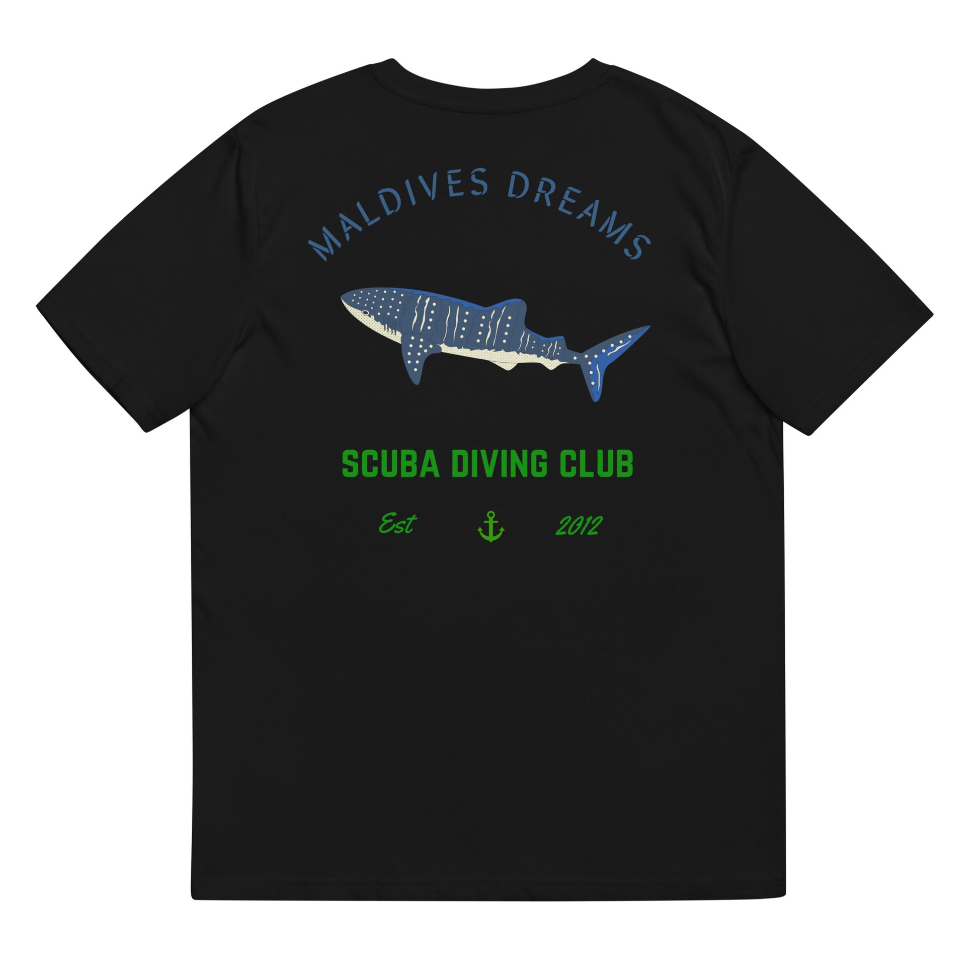 camiseta maldives dreams negra tiburón ballena