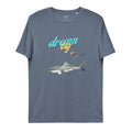 camiseta azul buceo con tiburones blancos